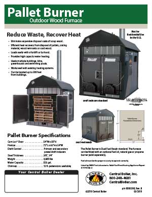 Pallet Burner flyer shows how to reduce waste and recover heat