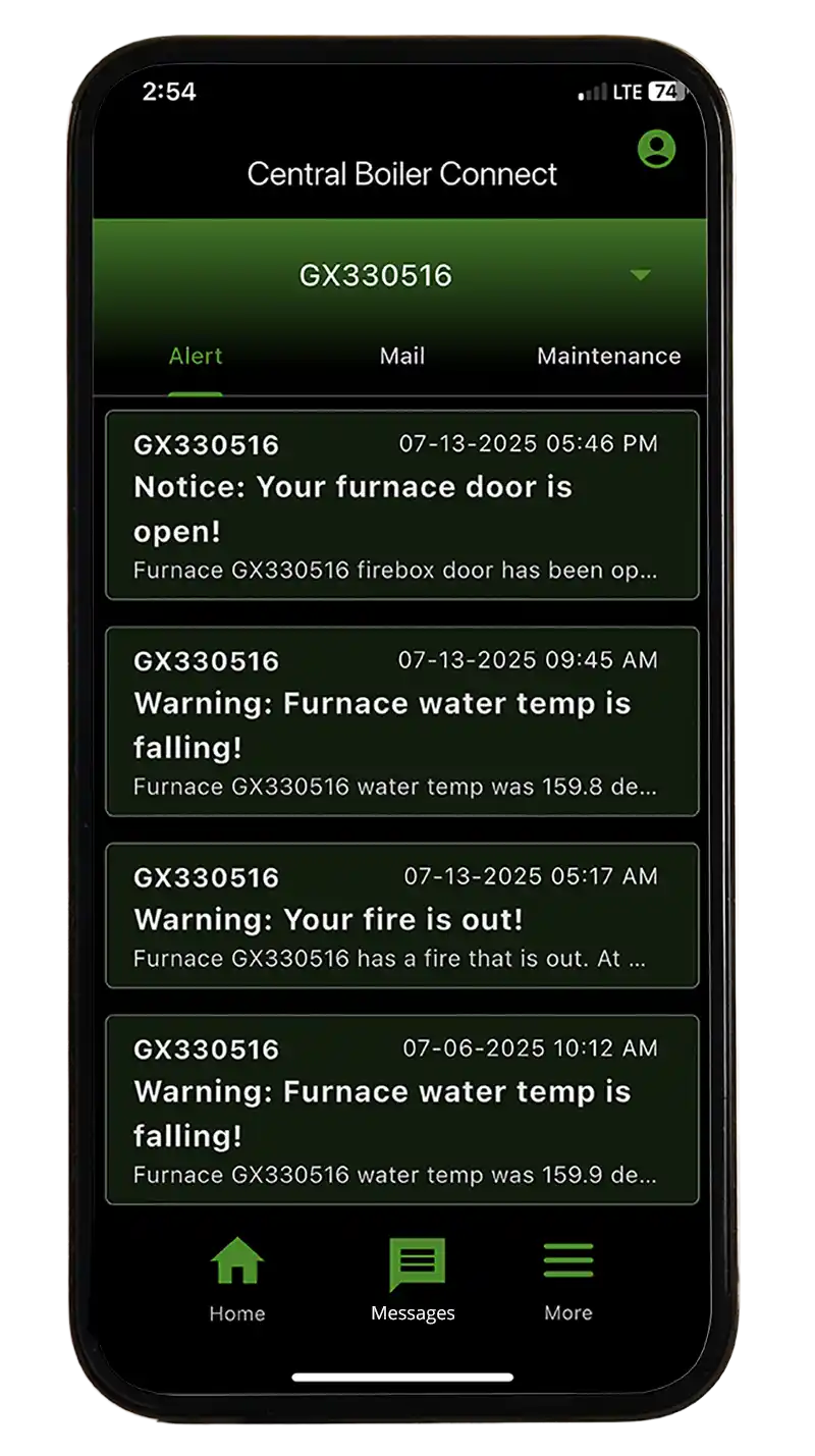 Central Boiler Connect - Alerts